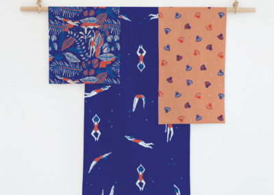 Kakemono. Création textile. Collection Nageuses.